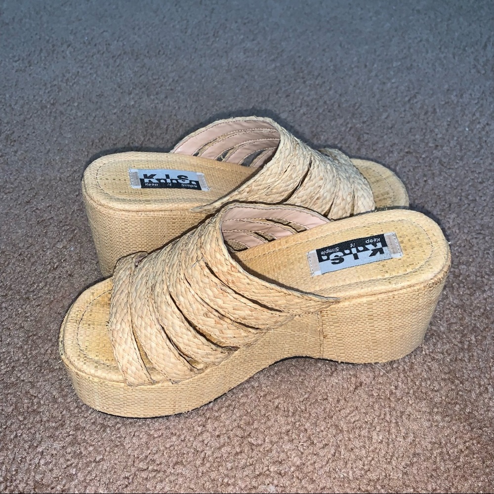vintage platform wedge sandals Y2K